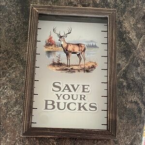 Rustic Brown Deer Bank Shadow Box by Open Road